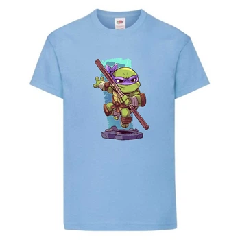 Футболка детская Черепашки Ниндзя 0014 (Ninja Turtles) голубая (NTS lbl 0014) 164 см