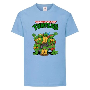 Футболка дитяча Черепашки Ніндзя 0019 (Ninja Turtles) блакитна (NTS lbl 0019) 128 см