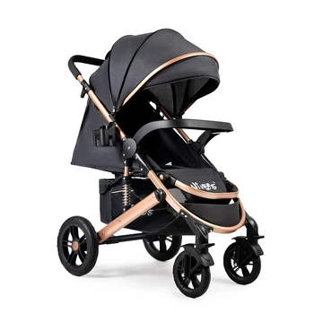 Прогулянкова коляска Ninos Uno, Black Gold, чорний на золотій рамі