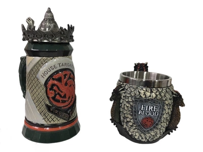 Подарунковий Набір Готика Чашка Game Of Thrones House Targaryen Fire And Blood Гра Престолів І Fire And Blood 650/400 Мл