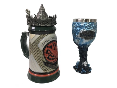 Подарочный набор Готика Кружка Game Of Thrones House Targaryen Fire And Blood Игра Престолов и Бокал 650/200 мл
