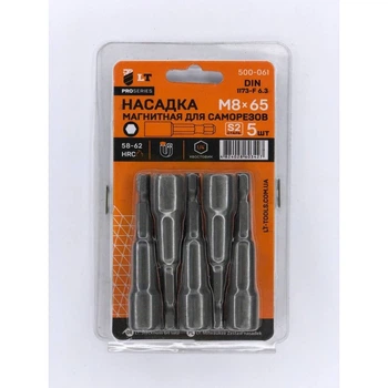 Насадка магнитная для саморезов М8х65мм, 1/4", S2 "LEVTOOLS" 500-061