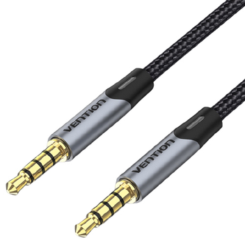 Кабель Vention TRRS Audio 3.5 мм Metal Type 1.5 м Black (BAQHG)