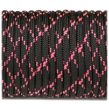 Паракорд Black with pink X #112 Paracord 550 (10 метров)