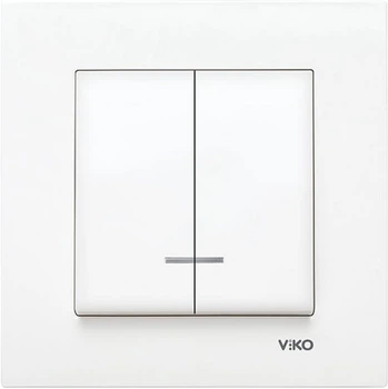 Вимикач 2-клавішний VIKO Meridian з підсвіткою білий (90970050-WH)