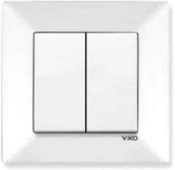 Выключатель двухклавишный VIKO Meridian Белый (90970002-WH)