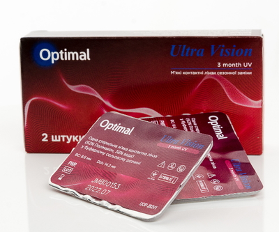Контактні лінзи Optimal Ultra Vision 3-Monthly -5.25 8.6 1 упаковка