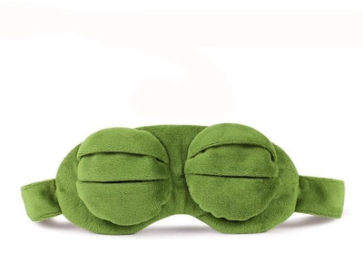 Маска для сна 3D Лягушка Пепе, зеленая