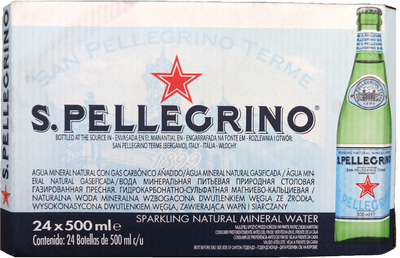 Упаковка мінеральної газованої води S.Pellegrino 0.5 л х 24 пляшки (8002270023606)