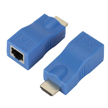 Удлинитель HDMI видео сигнала по UTP кабелю по одной витой паре передатчик преобразователь HDMI Extender rj45 по локальной сети CAT5e (Extender 30M)