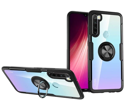 Чохол для Crystal Xiaomi Redmi Note 8T бампер протиударний з підставкою Transparent Black