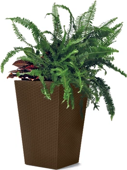 Вазон Keter Small Rattan Planter 28.5 x 28.5 x 43.5 см Коричневый (7290103659257)