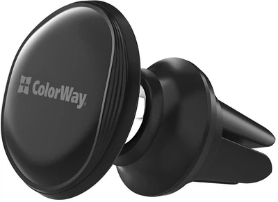 Автодержатель магнитный для телефона ColorWay Metallic Air Vent-4 (360° rotation) Black (CW-CHM09-BK)