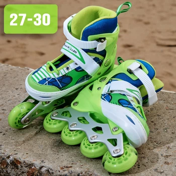 Ролики, детские роликовые коньки раздвижные PROFI ROLLER 2574 (27-30) Зеленые , колеса 70мм (1 шт.)