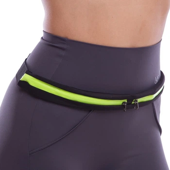 Спортивная сумка на пояс для бега с двумя отделениями на молниях Scout My Fit 1760 Black-Green