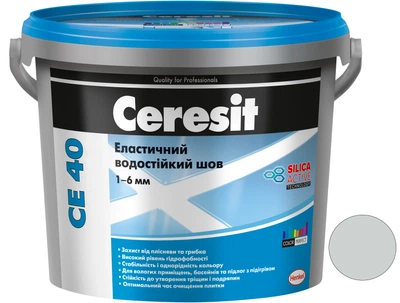 Затирка для швів Ceresit CE 40 Trend Collection 39 2 кг (відро) Платиновий (CR2444831)