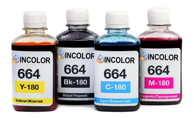 Чернила для Epson L382 - Комплект чернил NCOLOR 4х180 мл (B/C/M/Y)