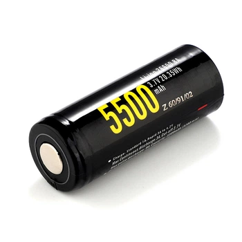 Акумулятор 26650 літій-іонний (Li-Ion) Soshine 26650P-3.7-5500 з захистом (Protected), 5500mAh, 5A, 4.2/3.6/2.8V