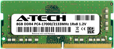 Оперативна пам'ять A-Tech 8GB DDR4-2133 (PC4-17000) SODIMM 1Rx8 (AT8G1D4S2133NS8N12V)