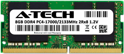Оперативна пам'ять A-Tech 8GB DDR4-2133 (PC4-17000) SODIMM 2Rx8 (AT8G1D4S2133ND8N12V)