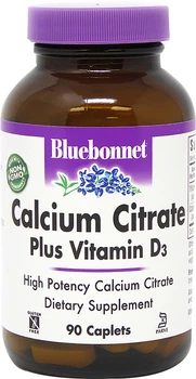 Цитрат кальцію + Вітамін D3 Bluebonnet Nutrition 90 капсул (743715007109)