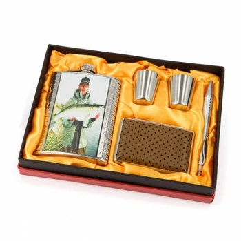 Набор фляга стальная рюмки 2 шт портсигар T020 Hip Flask