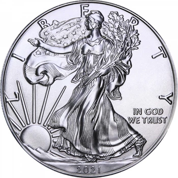 Серебряная монета 1oz Американский Орел 1 доллар 2021 США