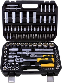 Набор насадок торцевых Mastertool CrV 1/4”-1/2” с трещоткой 108 предметов (78-5108)