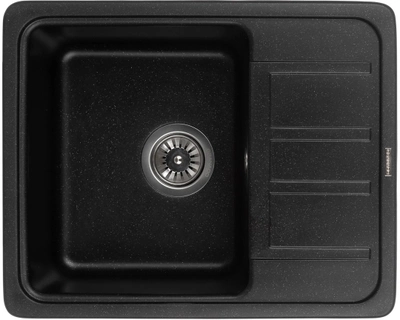 Кухонная мойка GRANADO Alanis Black Shine GR2701 + сифон одинарный для кухонной мойки Nova