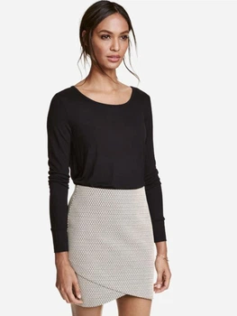 Лонгслив длинный женский H&M 0230027_02 XS Черный (LD2000000816104_2000000068916_KAY2000000816104_KZ2000000816104)