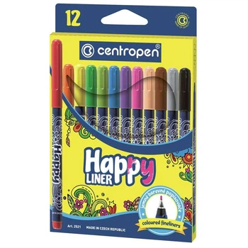 Набор лайнеров Centropen для черчения 12 шт. 0,3мм тонкий