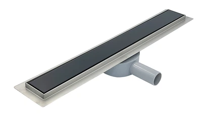 Душевой трап из нержавеющей стали DESIRE Nero Glass (600 мм х 70 мм) DN-70600