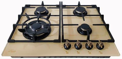 Варочная поверхность газовая Luxor EGR 740 RW CH + подставка WOK бежевый, шампань, слоновая кость