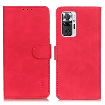 Чехол-книжка с застежкой KHAZNEH Retro Wallet для Xiaomi Redmi Note 10 Pro - Red