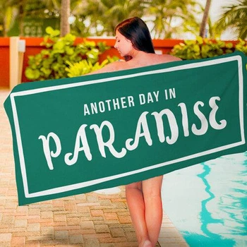 Пляжний рушник великий з принтом Another day in paradise