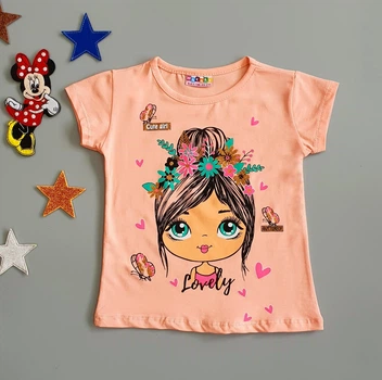 Футболка Hacali kids для девочки 86-92 см Персиковая 18722