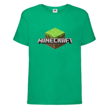 Футболка детская Майнкрафт 002 (Minecraft) зеленая (MNKT grn 002) 152 см