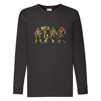 Лонгслив реглан Черепашки Ниндзя 007 (Ninja Turtles) черный (NTR blc 007) 140 см