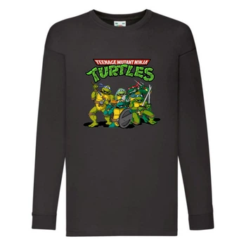 Лонгслив реглан Черепашки Ніндзя 004 (Ninja Turtles) чорний (NTR blc 004) 164 см