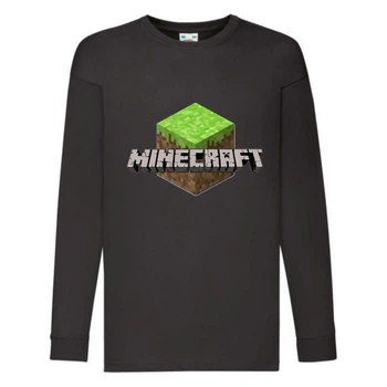 Лонгслив реглан Майнкрафт 2 (Minecraft) черный (MNC blc 2) 116 см