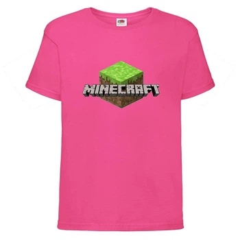 Футболка детская Майнкрафт 002 (Minecraft) розовая (MNKT pnc 002) 152 см