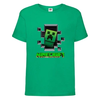 Футболка детская Майнкрафт 003 (Minecraft) зеленая (MNKT grn 003) 152 см
