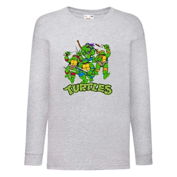 Лонгслив реглан Черепашки Ниндзя 006 (Ninja Turtles) серый (NTR gry 006) 104 см