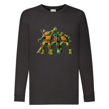 Лонгслив реглан Черепашки Ниндзя 0026 (Ninja Turtles) черный (NTR blc 0026) 116 см