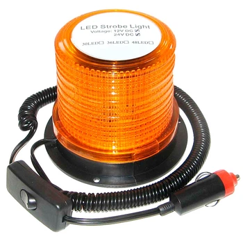 Проблесковый маяк (мигалка) Lider 30LED Желтый 12-24V Магнитное крепление (2249)