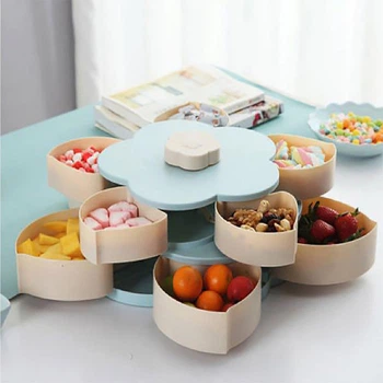 Обертова складна Двоярусна цукерниця Flower Candy Box