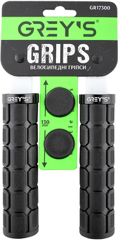Грипси керма Grey's з гумовим покриттям 2 шт. 130 мм Чорний (GR17300)