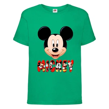 Футболка детская Микки Маус 004 (Mickey Mouse) зеленая (MMS grn 004) 164 см