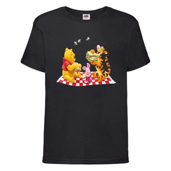 Футболка детская Винни Пух 017 (Winnie Pooh) черная (WIP blc 017) 152 см