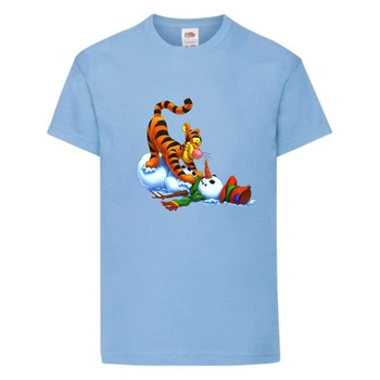 Футболка детская Винни Пух 005 (Winnie Pooh) голубая (WIP lbl 005) 104 см